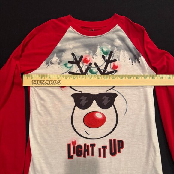 Holiday FamJams Light It Up Reindeer Family Christmas Pjs Kids Large 10/12 - Picture 4 of 10